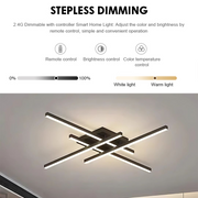 Πολυέλαιος LED με Τηλεχειριστήριο LINEX, 52W, 4 Στοιχείων, Γραμμικό, Κρύο/Ζεστό/Ουδέτερο φως, Ρυθμιζόμενο, Μαύρο