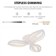 Πολυέλαιος LED με τηλεχειριστήριο ORCHID 39W, 3 Πέταλα, Κρύο/Ζεστό/Ουδέτερο φως, Ρυθμιζόμενο, Λευκό