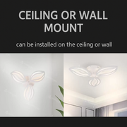 Πολυέλαιος LED με τηλεχειριστήριο ORCHID 39W, 3 Πέταλα, Κρύο/Ζεστό/Ουδέτερο φως, Ρυθμιζόμενο, Λευκό