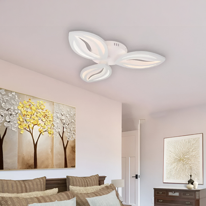 Πολυέλαιος LED με τηλεχειριστήριο ORCHID 39W, 3 Πέταλα, Κρύο/Ζεστό/Ουδέτερο φως, Ρυθμιζόμενο, Λευκό