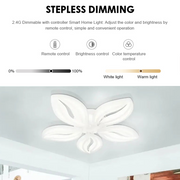 Πολυέλαιος LED με τηλεχειριστήριο ORCHID 65W, 5 Πέταλα, Κρύο/Ζεστό/Ουδέτερο φως, Ρυθμιζόμενο, Λευκό