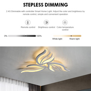 Πολυέλαιος LED με τηλεχειριστήριο SAKURA 37W, 3 Πέταλα, Κρύο/Ζεστό/Ουδέτερο φως, Ρυθμιζόμενο, Λευκό