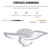 Πολυέλαιος LED με τηλεχειριστήριο LOTUS 34W, 3 πέταλα, Κρύο/Ζεστό/Ουδέτερο φως, Ρυθμιζόμενο, Λευκό