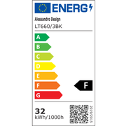Πολυέλαιος LED LT660/3BK, 3 Στοιχεία, 32W, Φως 3000/4000/6000K, Μαύρο, Ρυθμιζόμενο ύψος