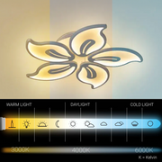 Πολυέλαιος LED με τηλεχειριστήριο JASMINE 66W, 5 πέταλα, Κρύο/Ζεστό/Ουδέτερο φως, Ρυθμιζόμενο, Λευκό