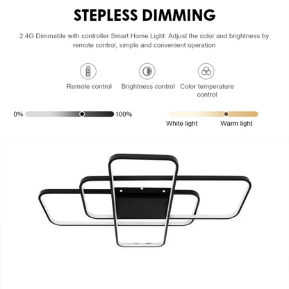 Πολυέλαιος LED με τηλεχειριστήριο AXIS 96W, 3 Στοιχεία, Κρύο/Ζεστό/Ουδέτερο φως, Ρυθμιζόμενο, Μαύρο