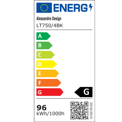 Πολυέλαιος LED με τηλεχειριστήριο 98W, 4 Στοιχεία, Κρύο/Ζεστό/Ουδέτερο φως, Ρυθμιζόμενο, Μαύρο