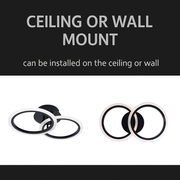 Πολυέλαιος LED με τηλεχειριστήριο BETTY 28W, 2 Κύκλοι, Κρύο/Ζεστό/Ουδέτερο φως, Ρυθμιζόμενο, Μαύρο