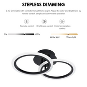 Πολυέλαιος LED με τηλεχειριστήριο BETTY 28W, 2 Κύκλοι, Κρύο/Ζεστό/Ουδέτερο φως, Ρυθμιζόμενο, Μαύρο