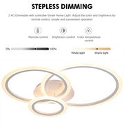 Πολυέλαιος LED με τηλεχειριστήριο BETTY 41W, 3 Κύκλοι, Κρύο/Ζεστό/Ουδέτερο φως, Ρυθμιζόμενο, Λευκό