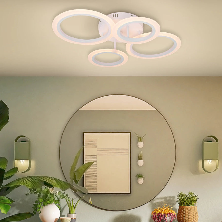 LED LED LED Remote 44W Betty White - 4 κύκλοι, Dimable, κρύο/ζεστό/ουδέτερο φως