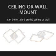 Πολυέλαιος LED με τηλεχειριστήριο ZOE 69W, 2 Τετράγωνα, Κρύο/Ζεστό/Ουδέτερο φως, Ρυθμιζόμενο, Λευκό