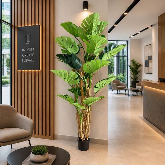 Τεχνητό φυτό Τύπος Monstera Deliciosa, 17 φύλλα, 220 cm, Πράσινο
