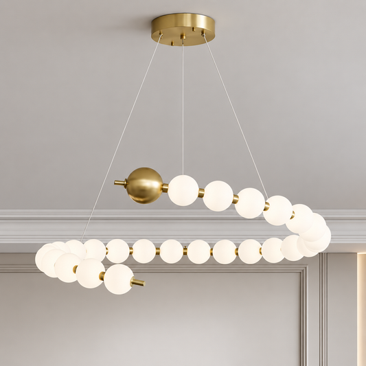 Aurelia 41W Ακρυλικός LED Κρεμαστός Πολυέλαιος με Τηλεχειριστήριο, Ρυθμιζόμενος, 3000K/4000K/6000K, Χρυσός, Μέταλλο και Ακρυλικό