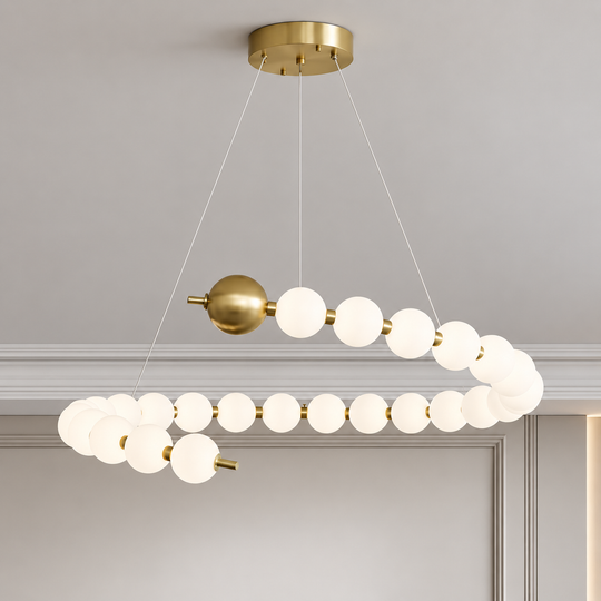 Aurelia 41W Ακρυλικός LED Κρεμαστός Πολυέλαιος με Τηλεχειριστήριο, Ρυθμιζόμενος, 3000K/4000K/6000K, Χρυσός, Μέταλλο και Ακρυλικό