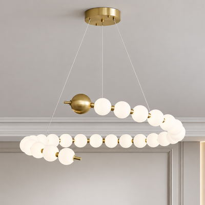 Aurelia 41W Ακρυλικός LED Κρεμαστός Πολυέλαιος με Τηλεχειριστήριο, Ρυθμιζόμενος, 3000K/4000K/6000K, Χρυσός, Μέταλλο και Ακρυλικό