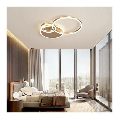 Ο πολυέλαιος LED με τηλεχειριστήριο Myrene, 110W, χρυσό, ασταθές
