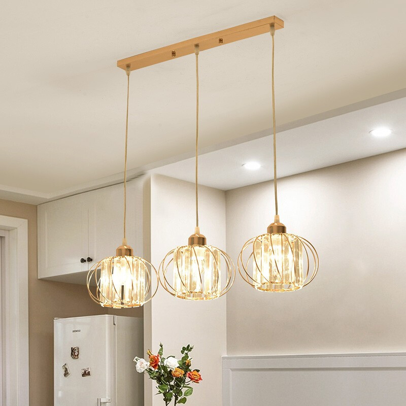 Modern Classic Chandelier, Suspended, Monica, 3 X E27, Gold, Metal and Glass, Ρυθμιζόμενο ύψος Classic Chandeliers Προεπιλεγμένος τίτλος Alessandro Design
