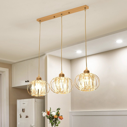 Modern Classic Chandelier, Suspended, Monica, 3 X E27, Gold, Metal and Glass, Ρυθμιζόμενο ύψος Classic Chandeliers Προεπιλεγμένος τίτλος Alessandro Design