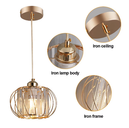Modern Classic Chandelier, Suspended, Monica, 3 X E27, Gold, Metal and Glass, Ρυθμιζόμενο ύψος Classic Chandeliers Προεπιλεγμένος τίτλος Alessandro Design