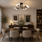 Classic Modernist Octa Chandelier, 8x E27, Μαύρο, Μοντέρνο Σχέδιο, Μέταλλο, Χωρίς αμπαζούρ