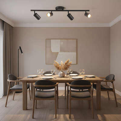 Sisimiut Classic Chandelier, 4xGU10, Metal, Μαύρος