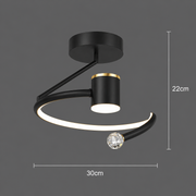 Πολυέλαιος LED, 24W, 30x25cm, Κρύο/Ζεστό/Ουδέτερο φως, Μαύρο
