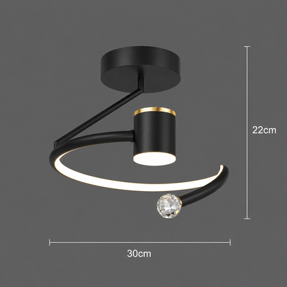 Πολυέλαιος LED, 24W, 30x25cm, Κρύο/Ζεστό/Ουδέτερο φως, Μαύρο