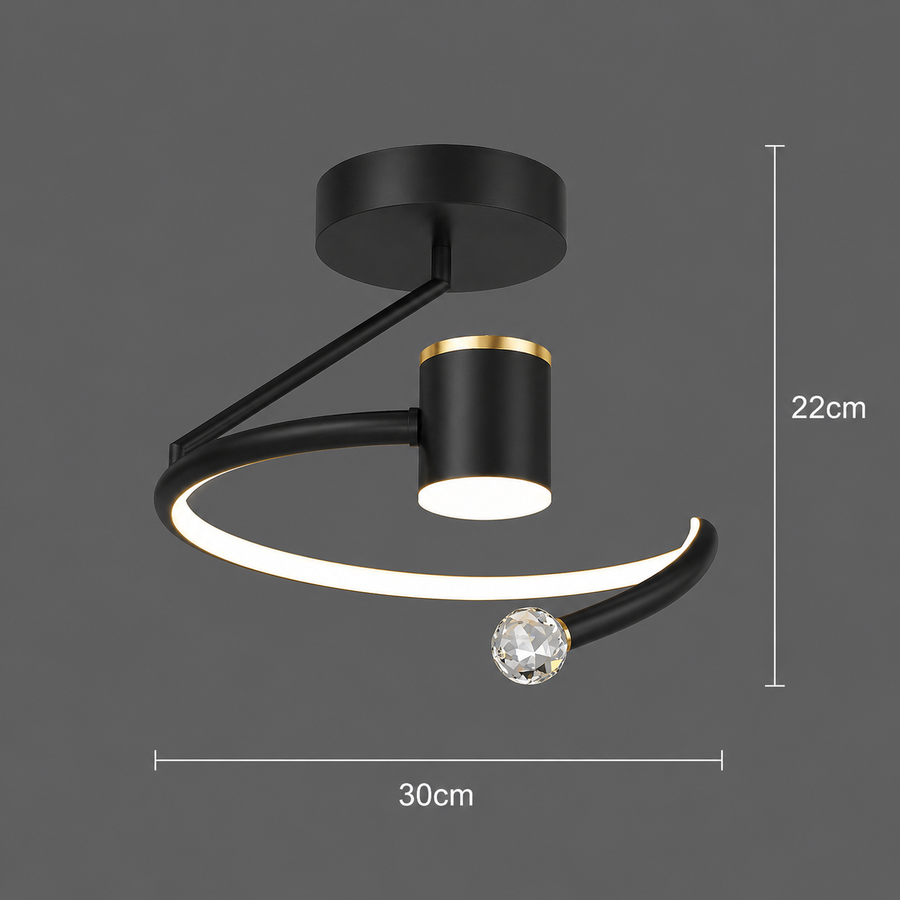 Πολυέλαιος LED, 24W, 30x25cm, Κρύο/Ζεστό/Ουδέτερο φως, Μαύρο