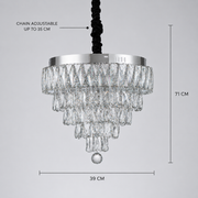 Πολυέλαιος RIGO Crystal LED με τηλεχειριστήριο Nobile Διάμετρος 39cm, γυαλιστερό χρώμιο, ρυθμιζόμενο ύψος, μέταλλο και κρύσταλλο