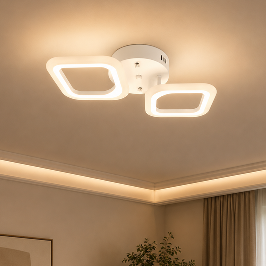 Πολυέλαιος LED ERIKA 27W, 2 Τετράγωνα, Ουδέτερο φως, Λευκό