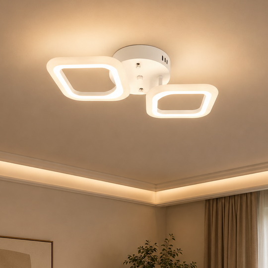 Πολυέλαιος LED ERIKA 27W, 2 Τετράγωνα, Ουδέτερο φως, Λευκό