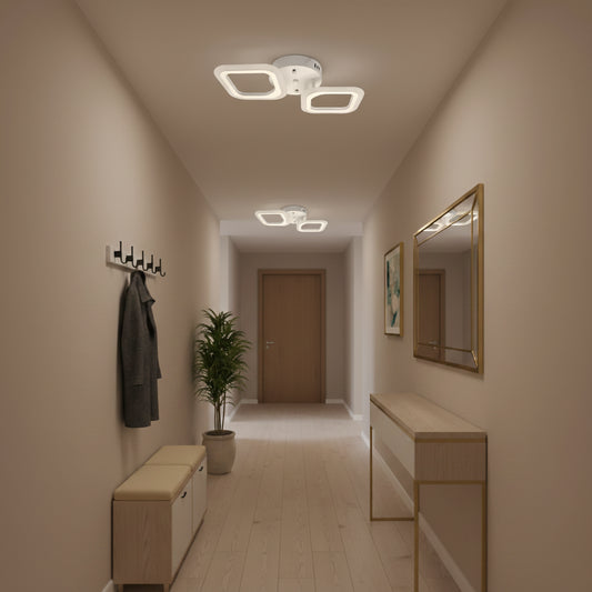 Πολυέλαιος LED ERIKA 11W, 2 Τετράγωνα, Ουδέτερο φως, Λευκό