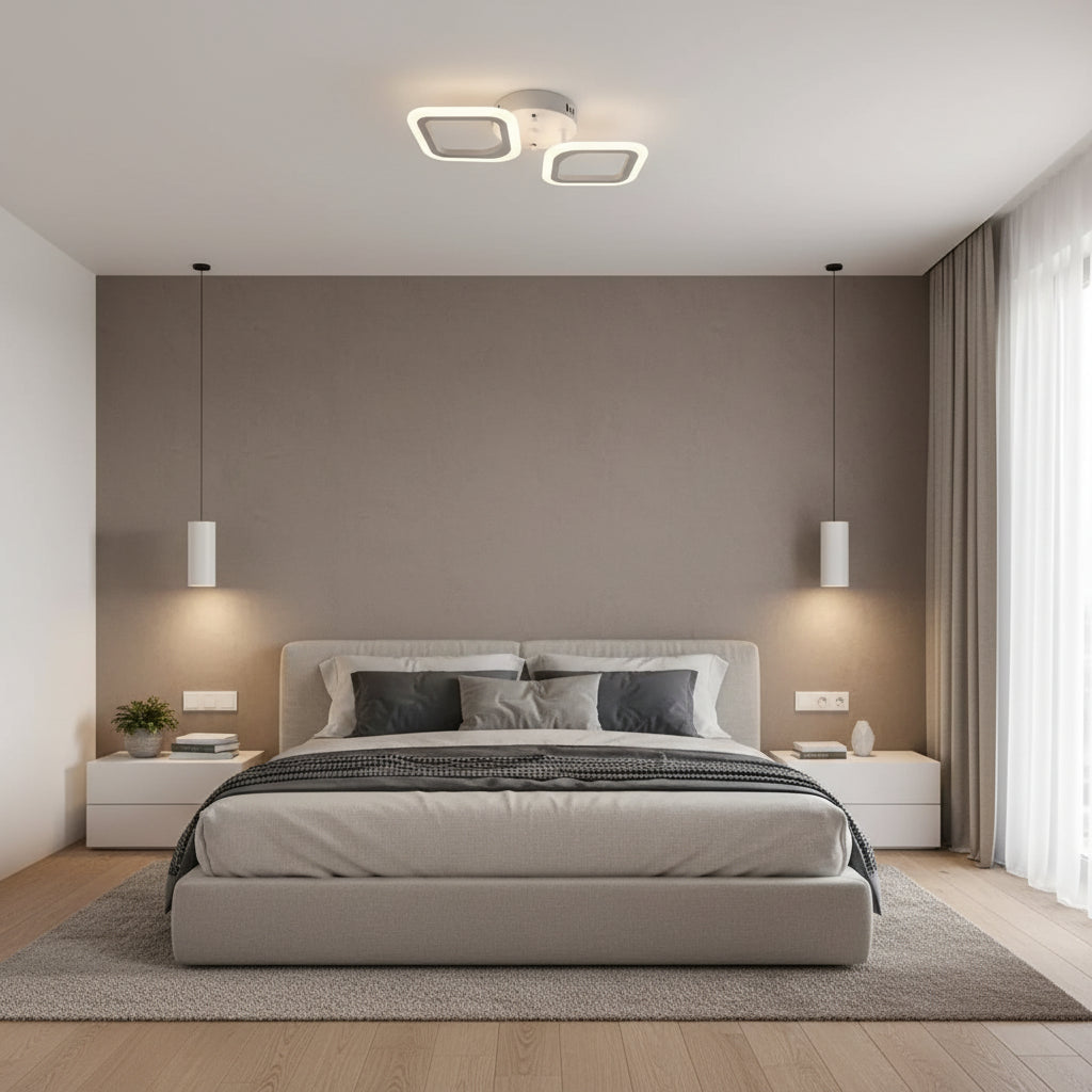 Πολυέλαιος LED ERIKA 27W, 2 Τετράγωνα, Ουδέτερο φως, Λευκός Εφαρμοσμένος Πολυέλαιος LED Προεπιλεγμένος τίτλος Alessandro Design