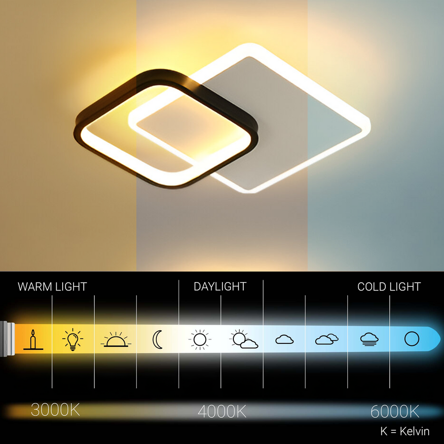 Πολυέλαιος MARCELO LED 30W, Κρύο/Ζεστό/Ουδέτερο φως Μαύρο Λευκό
