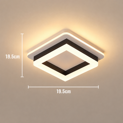 MODERN LED Πολυέλαιος 25W, Μήκος 20 cm, Τετράγωνο, Κρύο/Ζεστό/Ουδέτερο φως, Μαύρο