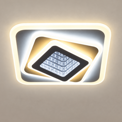 Πολυέλαιος LED NEXA 3D 46W, Τετράγωνο, Κρύο/Ζεστό/Ουδέτερο φως, Λευκό