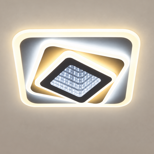 Πολυέλαιος LED NEXA 3D 46W, Τετράγωνο, Κρύο/Ζεστό/Ουδέτερο φως, Λευκό
