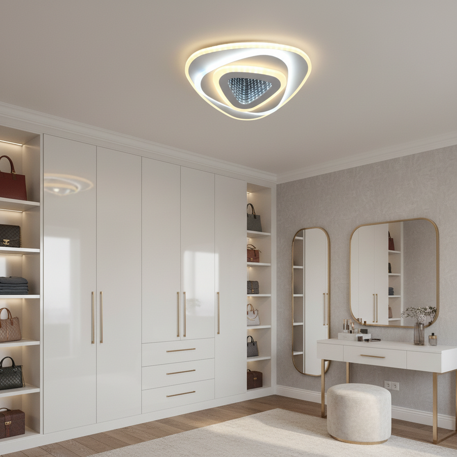 Πολυέλαιος LED NEXA Triangle 3D 40W, Λευκό, Κρύο/Ζεστό/Ουδέτερο φως LED Πολυέλαιοι Προεπιλεγμένος τίτλος Alessandro Design