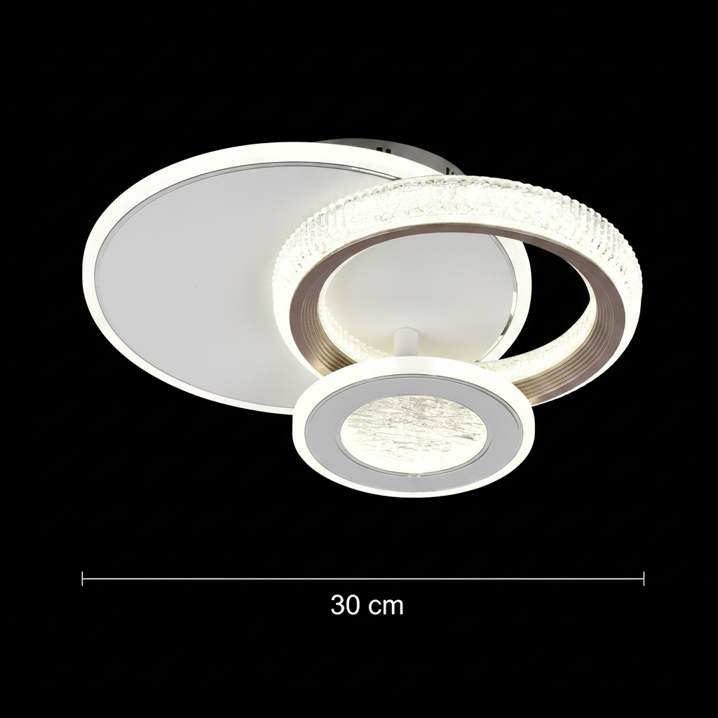 Πολυέλαιος LED NYXORA 44W, 3 κύκλοι, Κρύο/Ζεστό/Ουδέτερο φως, Λευκοί πολυέλαιοι LED Προεπιλεγμένος τίτλος Alessandro Design