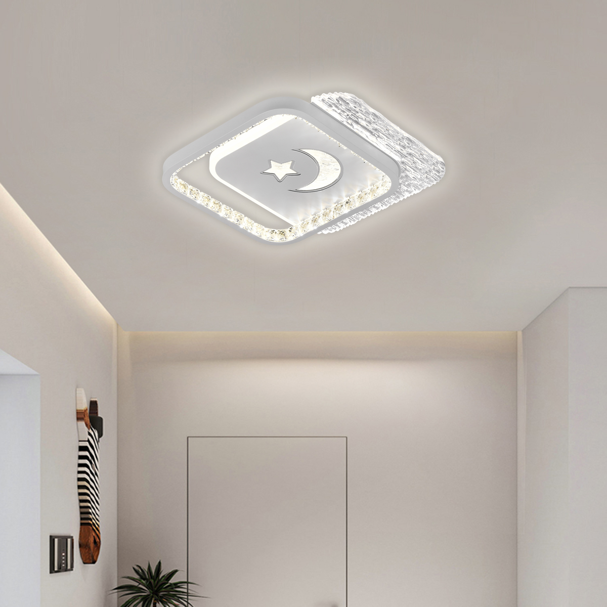 Πολυέλαιος LED PERU 38W, 2 τετράγωνα, Κρύο/Ζεστό/Ουδέτερο φως, Λευκοί πολυέλαιοι LED Προεπιλεγμένος τίτλος Alessandro Design