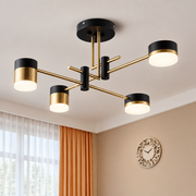 LED Chandelier Palius 48W Μαύρο, 4 Arms Προεπιλεγμένος τίτλος Alessandro Design