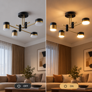Palius LED Πολυέλαιος 48W Μαύρος, 4 βραχίονες