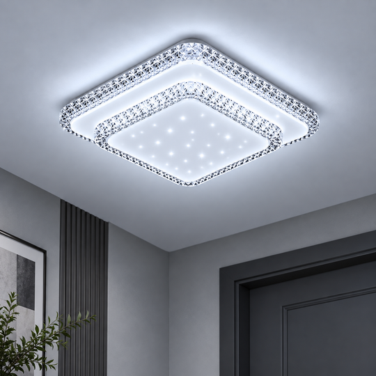 QIKIQTAALUK LED Πολυέλαιος, 40W, 33 x 33 cm, Ζεστό/Ουδέτερο/Ψυχρό φως, Λευκό
