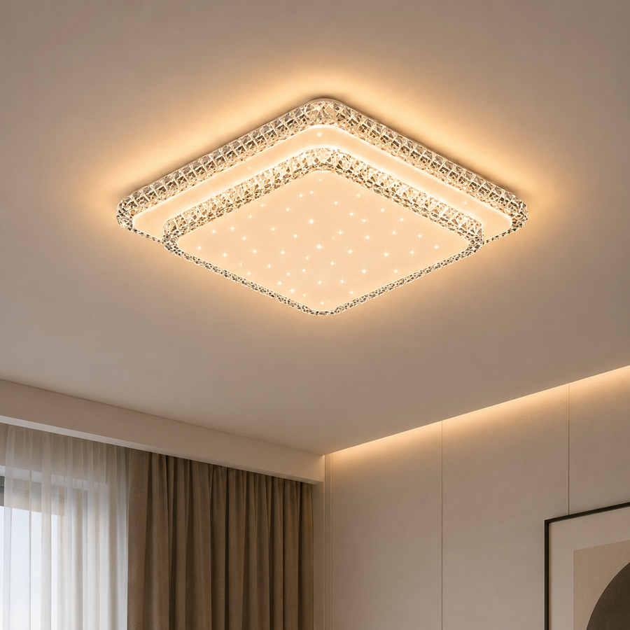 QIKIQTAALUK LED Πολυέλαιος, 40W, 38 x 38 cm, Ζεστό/Ουδέτερο/Ψυχρό φως, Λευκό