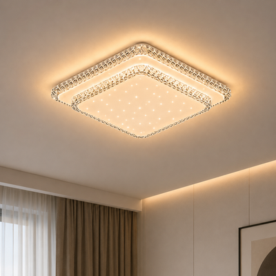 QIKIQTAALUK LED Πολυέλαιος, 40W, 38 x 38 cm, Ζεστό/Ουδέτερο/Ψυχρό φως, Λευκό