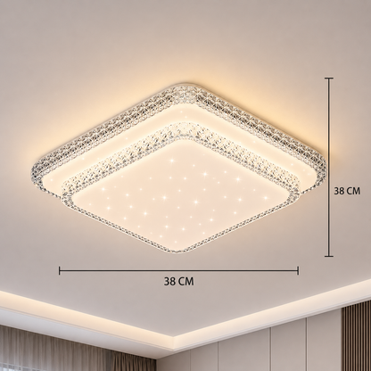 QIKIQTAALUK LED Πολυέλαιος, 40W, 38 x 38 cm, Ζεστό/Ουδέτερο/Ψυχρό φως, Λευκό