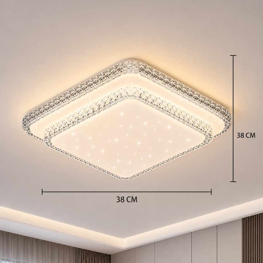 QIKIQTAALUK LED Πολυέλαιος, 40W, 38 x 38 cm, Ζεστό/Ουδέτερο/Ψυχρό φως, Λευκό