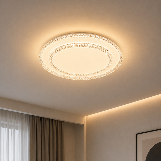 QIKIQTAALUK Noble LED Πολυέλαιος, 40W, Διάμετρος 38 cm, Ζεστό/Ουδέτερο/Ψυχρό φως, Λευκό