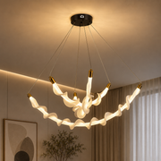 Κρεμαστός ακρυλικός πολυέλαιος LED UNDA Crown, 28W, ζεστό/ουδέτερο/κρύο φως 3000/4000/6000K, λευκό, ρυθμιζόμενο ύψος, μέταλλο και ακρυλικό